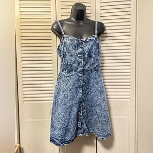 Vintage‎ Y2K Bongo Dark Wash Denim Mini Dress Juniors XL NWT Button Front